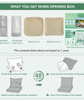 Packing contents for 4 Pack Outdoor Chair Cushions Faux Linen For Patio Furniture With Deep Seat Cushions And Plush Backrest Cozy Support Water Resistant Ties And Removable Covers Non Slip Bottom 24 By 24 Inch Nature