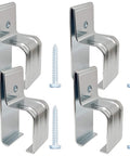 Heavy Duty Box Rail Hanger Bracket With Bolts For Exterior Barn Door Hardware Set Of 4 In Silver, Rail Mount Bracket