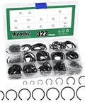 Assorted Round Wire C Clips Set For Holes, External Snap Rings Kit, 322 Pcs In 10 Sizes M7 To M30, 65Mn Steel Retaining Rings