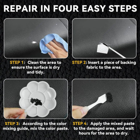 DIY Leather Repair Kit For Furniture And Cars, No Skills Needed, Fix Cracked Seats, Sofas, Four Easy Steps Instructions