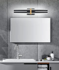 Sleek Aluminum Black And Gold LED Vanity Lights For Bathroom 24 Inch Wall Mount Fixtures Over Mirror With White Light 5500K
