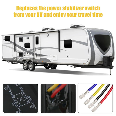 RV Electric Stabilizer Jack Switch With Harness Replacement For Rear Landing Gear Fits High Speed Jacks IP66 Waterproof