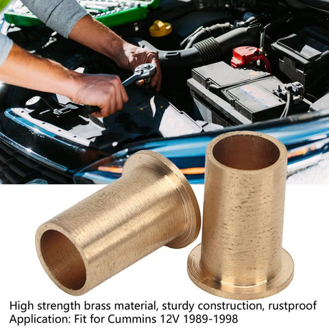 2 Pack Beefed Up Brass Rustproof Self Lubricating Throttle Shaft Linkage Bushings for 12V Diesel Engines 1989 1998 close-up brass bushings for industrial equipment