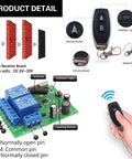 DC 12V 24V 30V Universal Wireless Remote Relay Switch Kit 433MHz RF Receiver Board With 2 Transmitter Key Fobs detail view