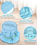 Eight Pack Reusable Dry Filters With Foam Sleeve Kit For Heavy Duty Five Gallon And Up Wet Dry Vacuums Replacement Filter Set With Six Retaining Bands 9010700 9013700 9058500 Compatible showing fabric disc filter and filtration features on floor
