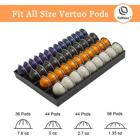 Nespresso Vertuo Pod Drawer Organizer For Countertop, Fits All Vertuo Capsules, holds variety of pod sizes, 2 Pack