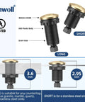 Dual Outlet Garbage Disposal Air Switch Kit Sink Top On Off Button UL Listed Champagne Bronze 3.6 Inch Long Easy Install