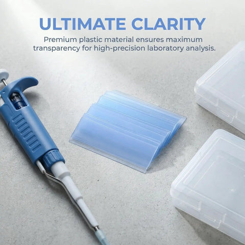 Clear Disposable Plastic Microscope Slides For Lab Samples And Classroom Science Wet Mount Practice 75 X 25 Mm hands-on viewing set