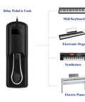 Universal Sustain Pedal For Keyboard And MIDI Gear That Feels Like An Acoustic Pedal Foot Damper with compatible instruments.