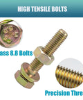 Heavy Duty Metric Bolt And Nut Set 705 Pieces M6 M8 M10 M12 Class 8.8 Hex Bolts And Nuts Zinc Plated Kit With 15 Common Sizes For Home DIY Garage Projects, close-up view showing class 8.8 bolt top details and precision thread.