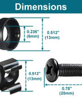 Dimensions of Rock Solid M6 Cage Nuts and Rack Screws Kit Made from Heavy Duty Carbon Steel for Server Racks and Computer Cases.