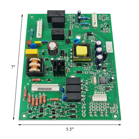 Exact Fit Refrigerator Control Board W10312695 W10312695B circuit layout for JennAir Kenmore 7x5.5 inches