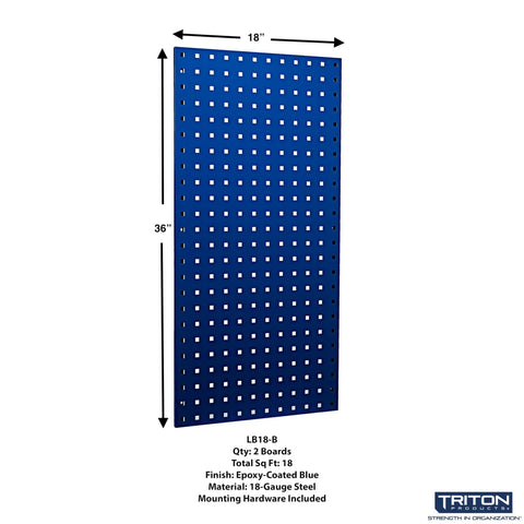 LocBoard Kit Pair Of 18 In By 36 In Stainless Steel Pegboards In Blue Hidden Mounting Hardware Versatile Wall Mounts