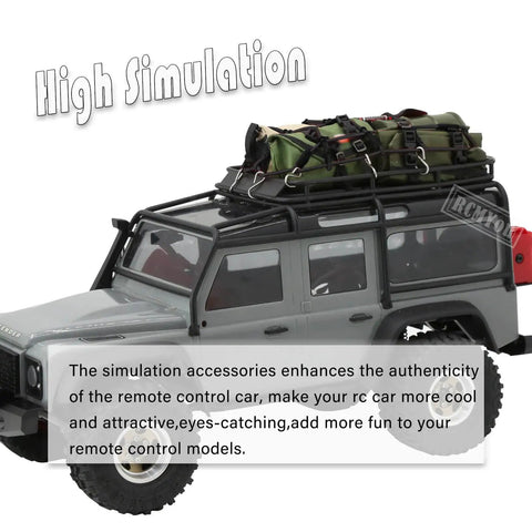 RC Car Upgrade Parts For 1/18 TRX4M And 1/24 SCX24 Realistic Dope Luggage Net Kit on model car roof