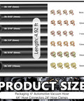 Graphical display of Silicone Vacuum Hose Kit For Cars Six Sizes From 1/8 To 3/8 Inch With 64 Connectors And 24 Clamps 94 Piece Set