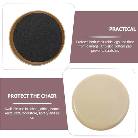 Floor Savers That Slide Like Butter On Hardwood Or Carpet 100 Pack Eva Glide Pads showing black and cream round glides for protecting floors.