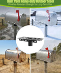 Beefy Heavy Duty Steel Mailbox Post Mount Bracket For Two And Three Eighths Inch Round Poles Durable Mounting Plate With Downward Flanges Universal Mailbox Support Kit For Residential And Commercial Use on round post