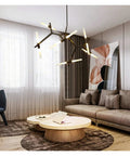 Modern Pendant Light Fixture Featuring Sleek Herringbone Iron Design For Your Sweet Spot Digs Dimmable G9 Led Hanging Lamps in living room.