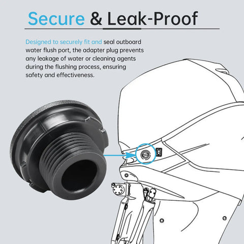 Outboard Flush Plug Replacement Quick Flushing Adapter For Verado Pro XS FourStroke SeaPro 75HP To 500HP And V10 port illustration
