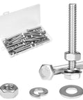 Beefy 20 Sets Heavy Duty Stainless Steel 1/4-20 X 2 Hex Head Screws Bolts Set With Nuts Flat Washers And Spring Lock Washers