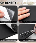 Straight Up Rock Solid Self Adhesive Neoprene Foam Sheet 24 By 60 Inch Closed Cell Sponge Pad with strong adhesive backing.