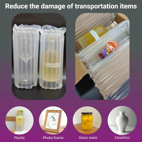 Heavy Duty Bubble Cushion Wrap For Shipping Fragile Items With Large Inflatable Air Pillows And Hand Pump, Reusable Eco Friendly Packing Material For Bottles And TV Protection, 11.8 Inch Width By 131 Feet Roll.