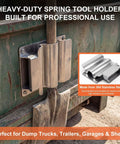 Spring Loaded Stainless Steel Shovel Holder Built For Heavy Duty Tool Racks On Dump Trucks Trailers Garages And Sheds