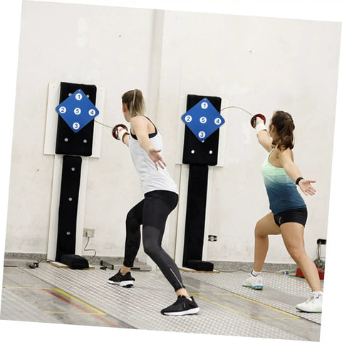 Fencers using Multi Purpose Fencing Target, Lightweight Rubber Wall Mounted Training Tool, Durable Dual Sided Design For Practice