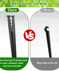 Comparison of 100 Pack Drip Irrigation Stakes For One Quarter Inch Tubing made of sturdy PP plastic with another stake.