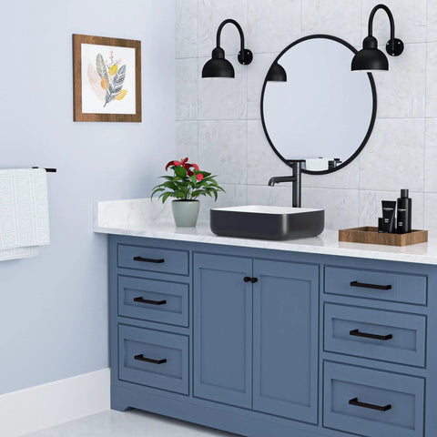 Rectangular Vessel Sink Dope Black And White Finish, 20 By 15 Inches, Above Counter Ceramic Porcelain Vanity Basin for Modern Bathrooms