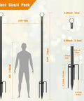 Outdoor String Light Poles 8.9ft Heavy Duty Poles With 5 Prong And Hooks The Perfect Setup For Patio Garden Backyard Parties Weddings Holidays Matte Black 2 Pack