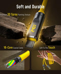 Uber Fast USB4 2.0 Cable With LED Display 6.6ft 240W PD3.1 Fast Charging 80Gbps Data Transfer Dual 8K Video For MacBook Pro iPhone Galaxy SSD Docking Yellow, close-up of yellow cable and LED connector