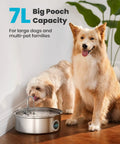 7L Stainless Steel Dog Water Fountain With Visual Water Level Ultra Quiet Pump Five Stage Filtration Ideal For Large And Medium Dogs