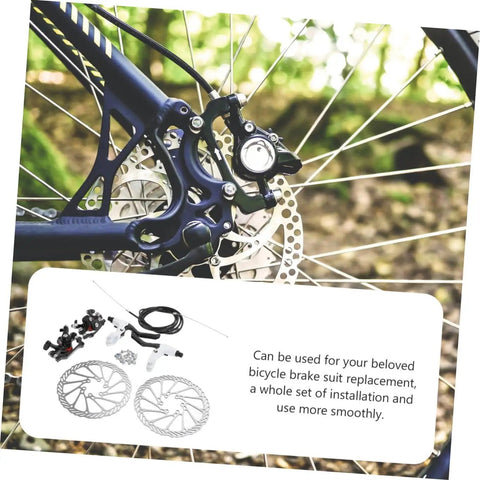 Genuine Hydraulic And Mechanical Disc Brake Kit For Mountain And Road Bikes With Front And Rear Setup Featuring Beast Mode Stopping Power and Thick Multi Foot Pads, close-up of rear brake assembly.