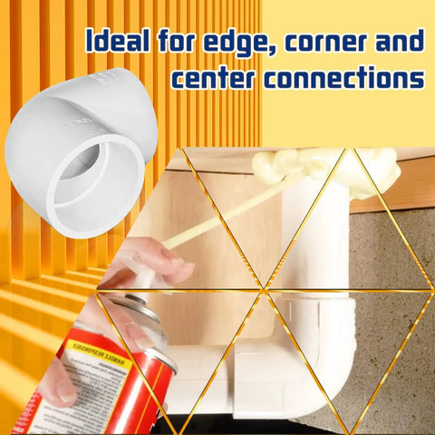 Four Piece Two Inch PVC Elbow Fittings 90 Degree Right Angle Two Way Adapters with glue application for Sch 40 PVC Pipe DIY projects