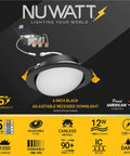 Image of Six Inch Black Gimbal LED Recessed Canless Wafer Lights With 5 CCTs 2700K To 5000K, Dimmable 1050 Lumen, 12W Downlight