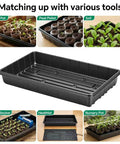 No Holes Seedling Trays Set, 10 Durable Pro Grade Plant Trays Measuring 17 Inch By 11 Inch for Seed Starting, potting soil use