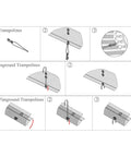 Diagram of Trampoline Weather Cover 15Ft Round All Season Protection No Fuss Waterproof PVC Shield for various setups
