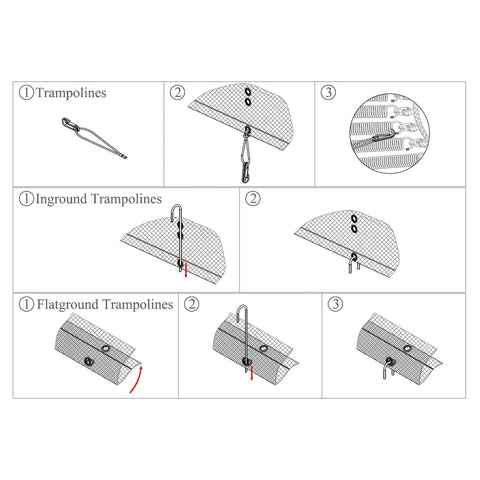 Diagram of Trampoline Weather Cover 15Ft Round All Season Protection No Fuss Waterproof PVC Shield for various setups