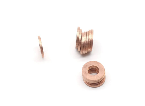 Go-To Flat Copper Sealing Washers 50 Pack M10 By 20 By 2mm Non Magnetic Conductive Corrosion Resistant Flat Ring Gaskets For Electrical Connections