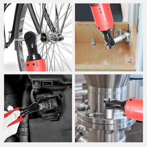 Cordless Ratchet Wrench Set 3 by 8 Inch 12V Max, 400RPM, 45 Nm Torque, Includes 2 Sockets 10mm and 12mm, 1300mAh Battery, Charger
