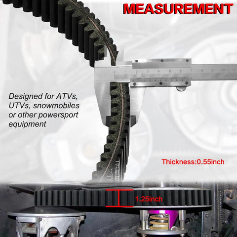 Heavy Duty CVT Drive Belt For RZR XP 900 1000 XP4 General XP 1000 Ranger measurement with caliper showing thickness
