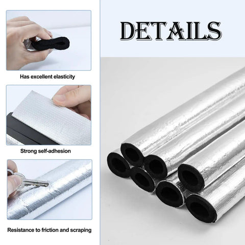 Details of Eight Piece Self Adhering Pipe Insulation Foam Tubes With Aluminum Foil Wrap For Outdoor Water Lines Weatherproof Freeze Protection