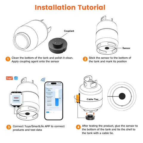 Installation tutorial for Smart WiFi LPG Tank Level Sensor With High Accuracy Ultrasonic Detection And Automatic Alarm.