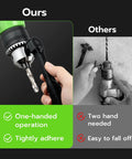 Smooth Operation Universal Ratchet Drill Chuck Key Wrench Set With Dual Socket Heads, showing one-handed operation feature.