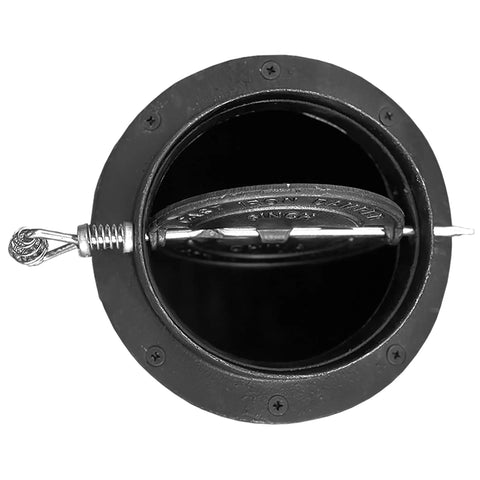 Barrel Camp Stove Kit With Cast Iron Construction For Turning A Steel Drum Into A High Performance Heavy Duty Wood Burning Stove Outdoor Heater For Hunting Camping And Off Grid Adventures, showing close-up of cast iron damper