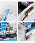 Straight Shooter Automatic Round Bottle Labeling Machine For Glass Plastic Containers Double Side Sticker Applicator showing components and setup.