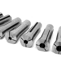 Eight Piece Imperial Steel Collet Set For R8 Milling Machines precision ground hardened steel holders in various sizes
