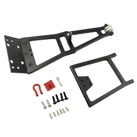 1/10 Scale RC Tow Truck Build Kit With Dual Winch Rescue Crane Arm For SCX10 TRX4 Capra LCG Chassis DIY Upgrade For RC Crawlers Heavy Duty Aluminum Tow Kit with screws and brackets