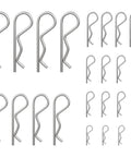 R Clip Hair Pin Fastener Kit For Bolts And Hitch Pins 24 Pcs Zinc Plated Steel R Clips 6 Sizes Built To Last Tough As Nails Assortment